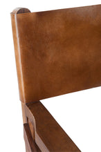 Charger l&#39;image dans la galerie, Chaise de régisseur pliable en bois et  cuir
