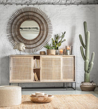 Charger l'image dans la galerie, Buffet 3 Portes Coulissantes en rotin tissé & bois de manguier
