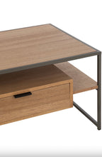 Charger l'image dans la galerie, Meuble TV en bois naturel et métal noir