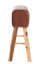 Charger l'image dans la galerie, Tabouret de Bar Style Gymnastique en cuir cognac