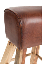 Charger l'image dans la galerie, Tabouret de Bar Style Gymnastique en cuir cognac