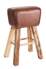 Charger l'image dans la galerie, Tabouret de Bar Style Gymnastique en cuir cognac