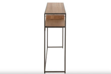Charger l'image dans la galerie, Console en bois naturel et métal noir