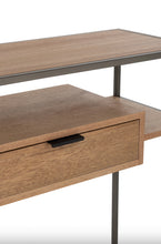 Charger l'image dans la galerie, Console en bois naturel et métal noir