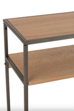 Charger l'image dans la galerie, Console en bois naturel et métal noir