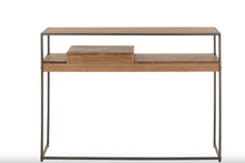 Charger l'image dans la galerie, Console en bois naturel et métal noir