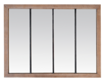 Charger l'image dans la galerie, Miroir verrière 4 bandes bois et métal usé