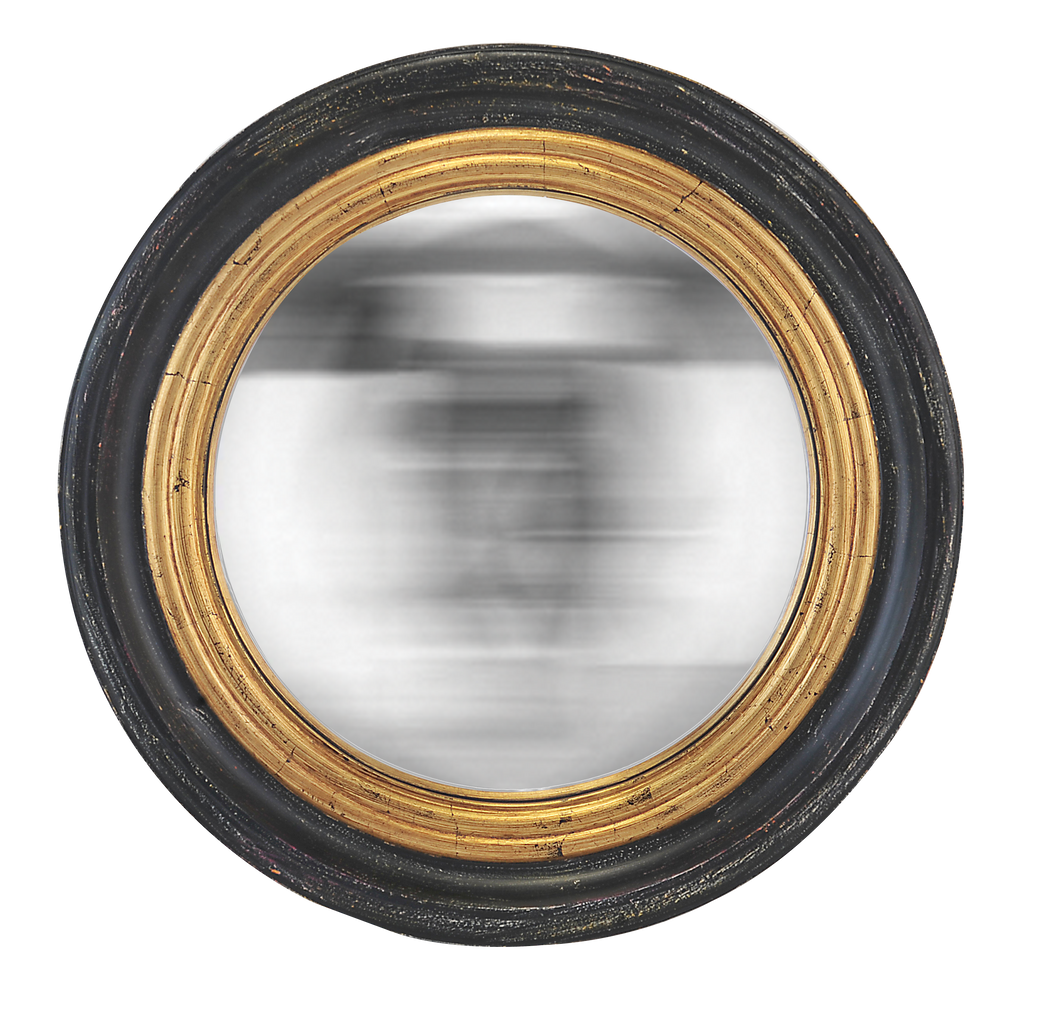 Miroir Sorcière Convexe noir et doré (2 Formats)