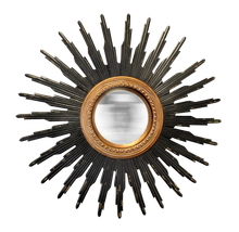 Charger l'image dans la galerie, Miroir Soleil Sorcière Convexe noir et Filet doré
