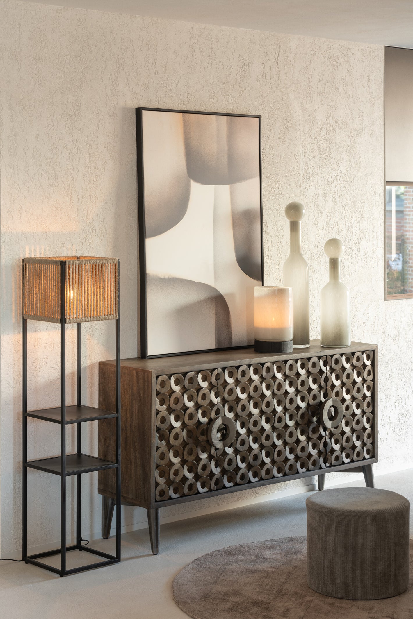 Buffet 4 Portes Bois de Manguier Finition Marron
