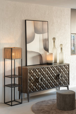 Buffet 4 Portes Bois de Manguier Finition Marron