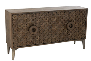 Buffet 4 Portes Bois de Manguier Finition Marron