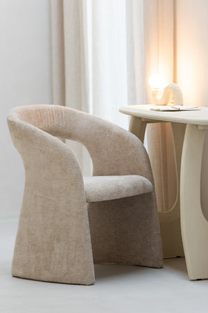 Chaise Tobias en textile beige