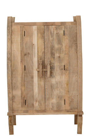 Vaisselier Vitrine en Bois de Manguier Naturel