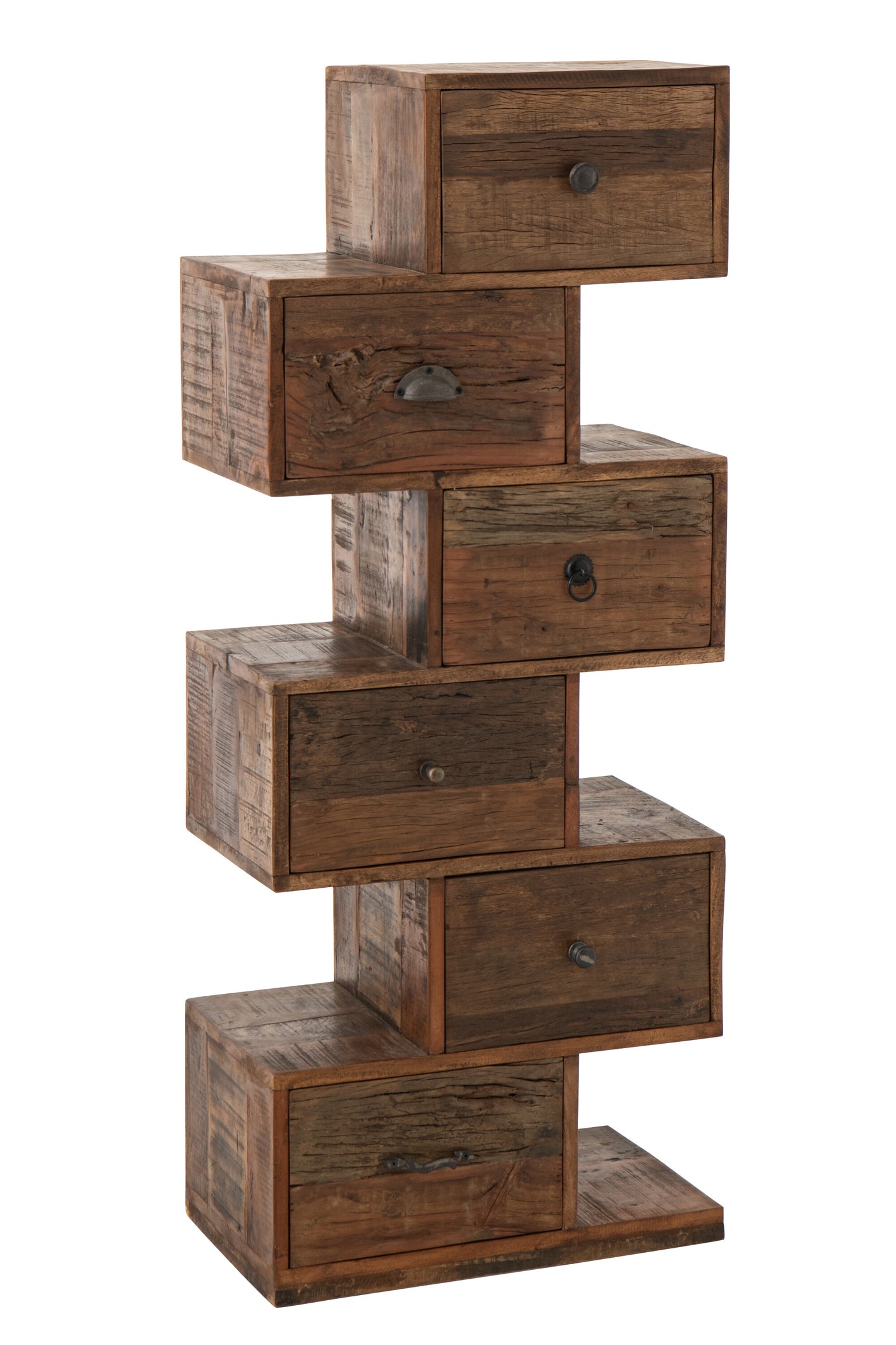 Commode Haute en Bois Recyclé Finition Naturelle
