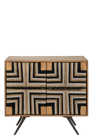 Meuble de Rangement Fils Tissés Bicolore