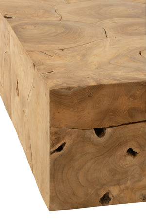 Table Basse Carrée en Bois de Teck Naturel