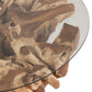 Table Basse Ronde en Bois de Teck et Plateau Verre