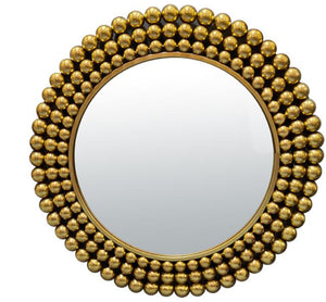 Miroir métal doré boules
