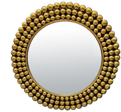 Miroir métal doré boules
