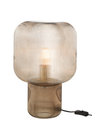 Lampe coco en verre marron