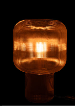 Lampe coco en verre marron
