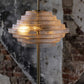 Lampadaire Led métal doré et verre transparent