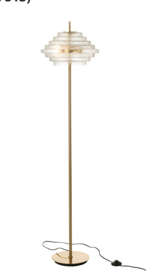 Lampadaire Led métal doré et verre transparent