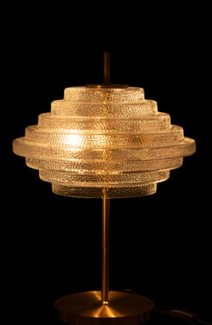 Lampadaire Led métal doré et verre transparent