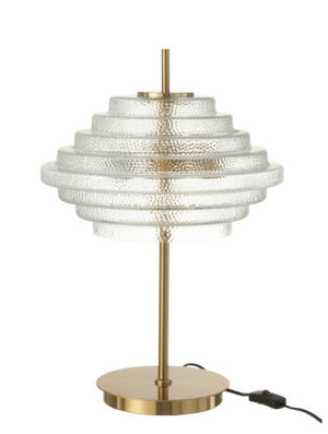 Lampe led métal doré et verre transparent