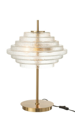 Lampe led métal doré et verre transparent