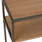 Console en bois naturel et métal noir