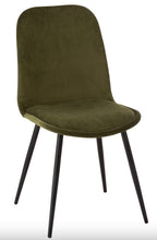 Charger l&#39;image dans la galerie, Chaise aspect Velours Bordeaux/ Vert / Ocre
