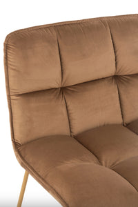 Chaise Lounge Lisa en textile & métal Or (3 Coloris & 2 Formats)