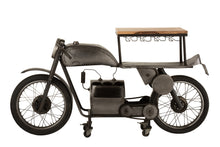 Charger l&#39;image dans la galerie, Bar Motocyclette en bois de manguier &amp; métal gris
