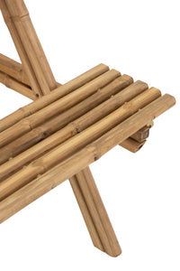 Table et ses 2 Bancs en bambou naturel