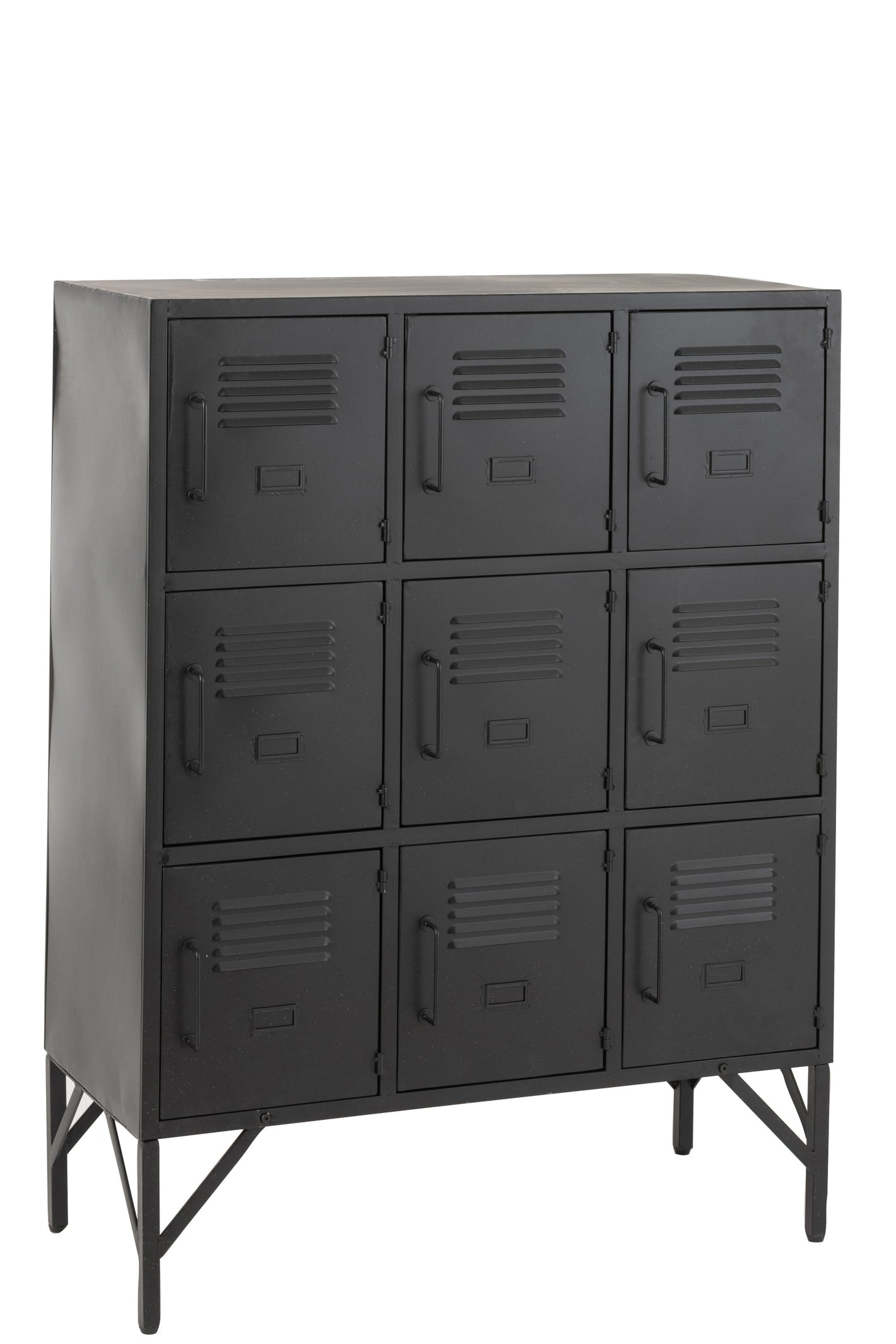 Armoire en métal 9 Portes Argent / Noir