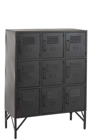 Armoire en métal 9 Portes Argent / Noir