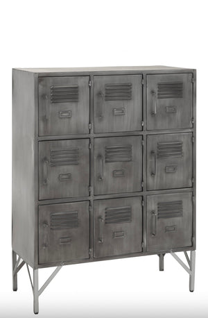 Armoire en métal 9 Portes Argent / Noir