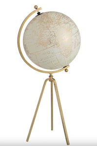 Globe Trépied en métal doré (2 Formats)