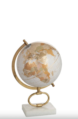Globe sur Pied en marbre blanc (3 Formats)