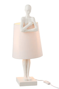 Lampe Figurine en résine blanche