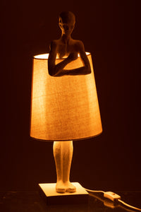 Lampe Figurine en résine blanche
