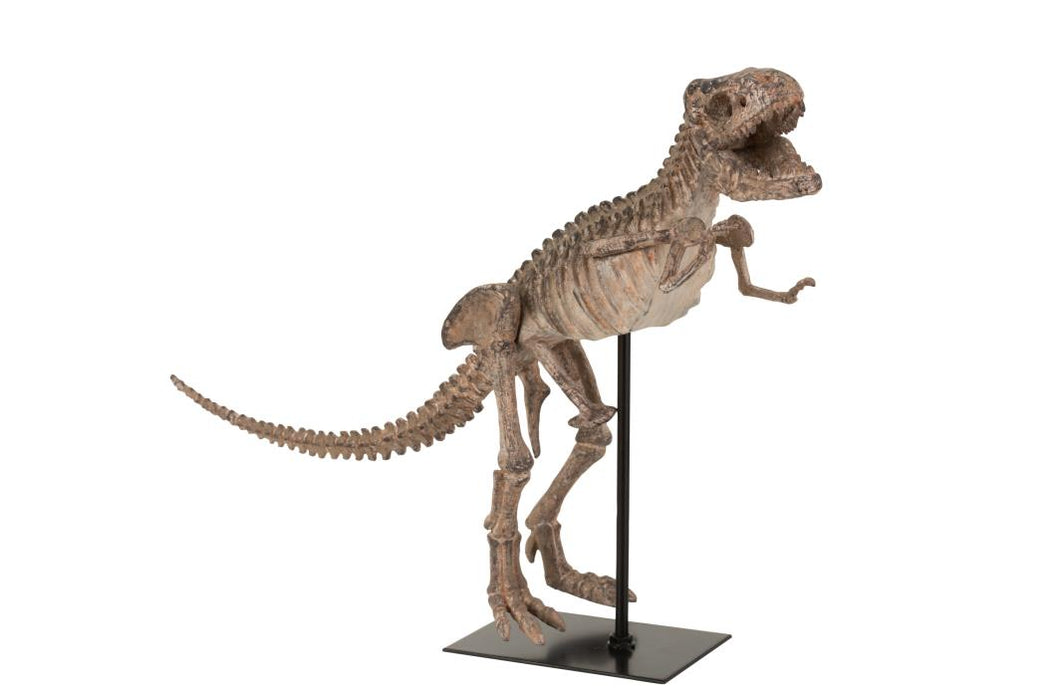 Dinosaure T-Rex Sur Pied en résine marron clair (2 Formats)