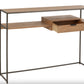 Console en bois naturel et métal noir