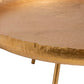 Table Basse Ronde en métal doré