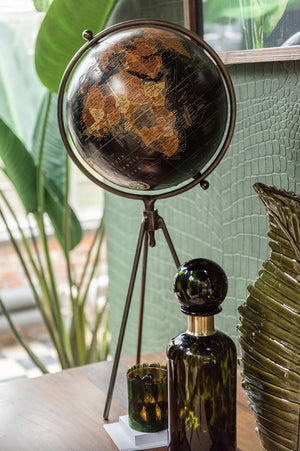 Globe Trépied en métal noir (2 Formats)