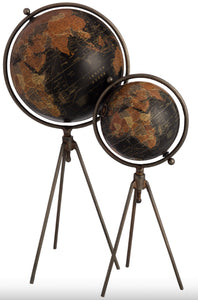 Globe Trépied en métal noir (2 Formats)