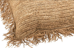Coussin carré grand modèle en raphia