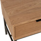 Table de Chevet en bois naturel et métal